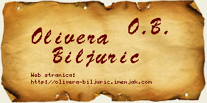 Olivera Biljurić vizit kartica